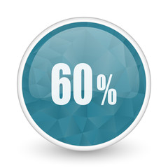60 percent brillant crystal design round blue web icon.