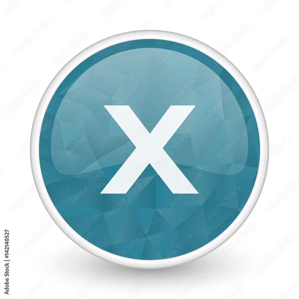 Poster cancel brillant crystal design round blue web icon.