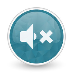 Speaker volume brillant crystal design round blue web icon.