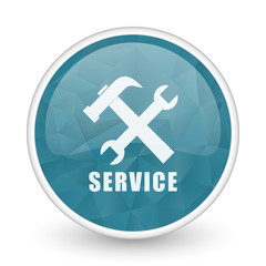 Fototapeta premium Service brillant crystal design round blue web icon.