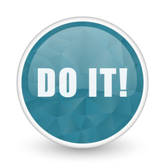 Do it brillant crystal design round blue web icon.