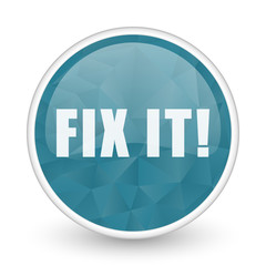 Fix it brillant crystal design round blue web icon.