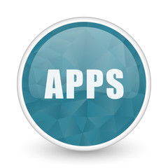 Apps brillant crystal design round blue web icon.