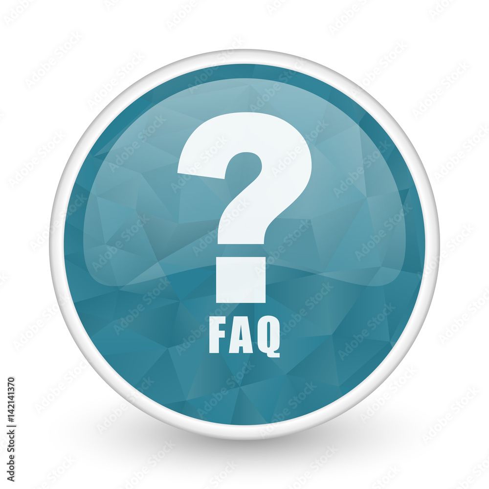 Poster faq brillant crystal design round blue web icon.