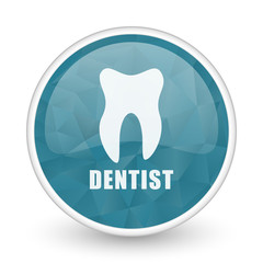 Dentist brillant crystal design round blue web icon.