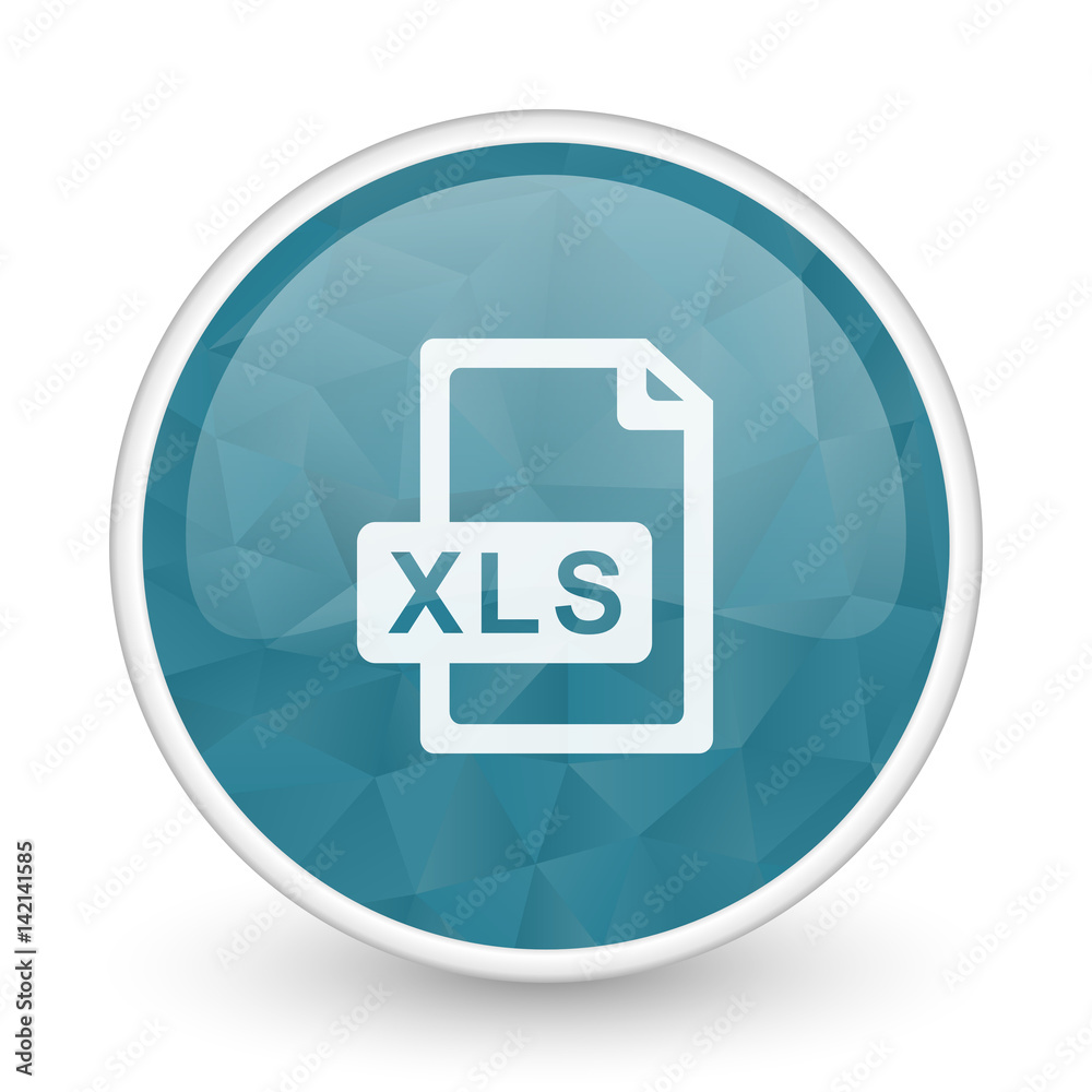 Poster Xls file brillant crystal design round blue web icon.