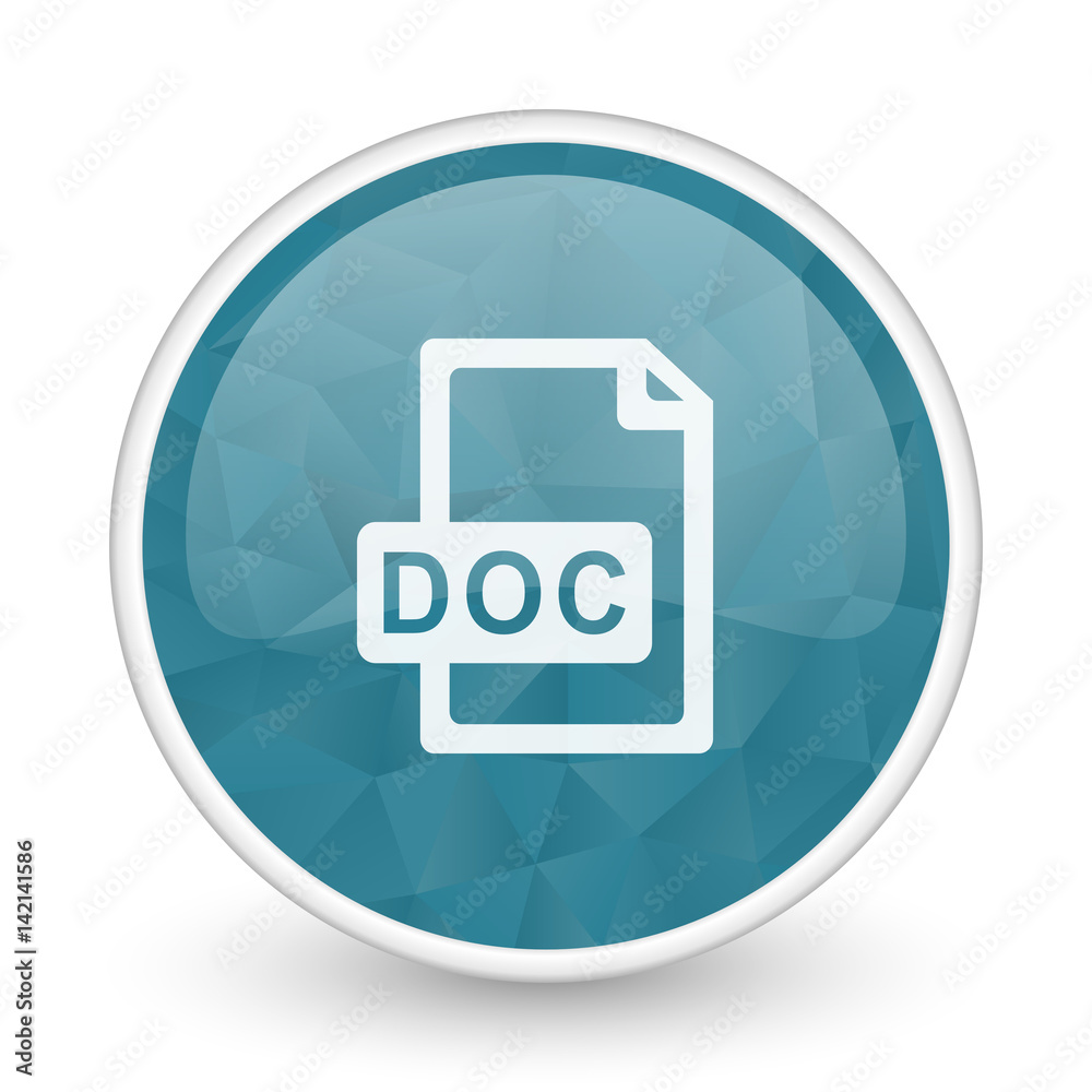 Poster doc file brillant crystal design round blue web icon.