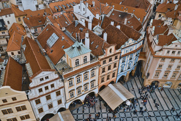 Aerial view over Old Town Square in Prague