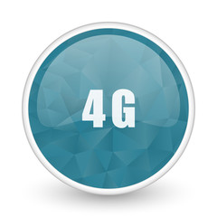 4g brillant crystal design round blue web icon.