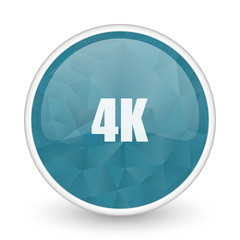 4k brillant crystal design round blue web icon.