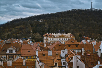 Fototapeta na wymiar The hill of Prague Castle