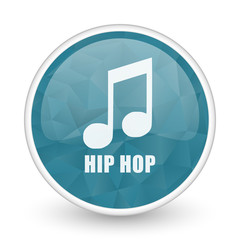 Hip hop brillant crystal design round blue web icon.