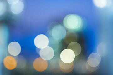 Blurred abstract background of office building at nigh