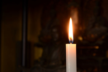 ロウソクの炎　仏壇背景
