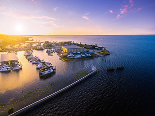 Aerial view of Lake Monroe in Sanford Florida