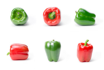 set of colored bell peppers