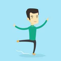 Male figure skater vector illustration.