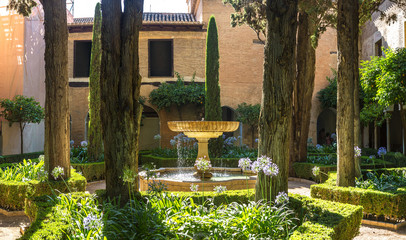 Fototapeta premium Fountain in Moorish palace in Alhambra