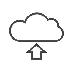 Cloud Storage Thin Line Vector Icon. Flat icon isolated on the white background. Editable EPS file. Vector illustration.