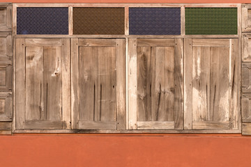 Obraz na płótnie Canvas Four old wooden windows closed.