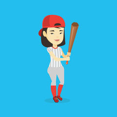 Baseball player with bat vector illustration.