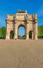 Fototapeta na wymiar Arc de Triomphe du Carrousel in Paris, front view