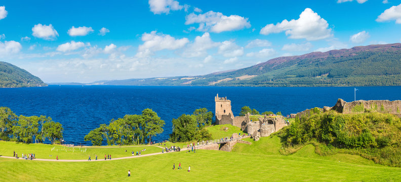 Urquhart Castle along Loch Ness lake