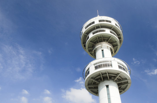 Air Traffic Control Tower With Blue Sky