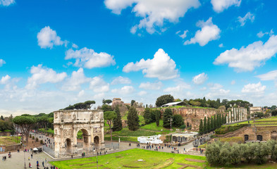 Fototapeta premium Ancient ruins of Forum in Rome