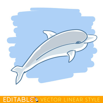 Dolphin. Sea illustration.