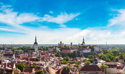 Fototapeta premium Aerial View of Tallinn and Toompea Hill