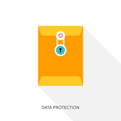 Internet security and data protection concept flat design