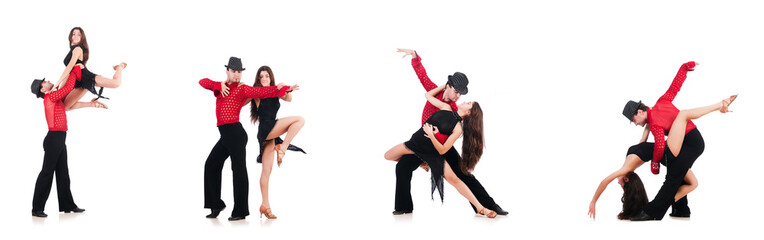 Pair of dancers isolated on the white