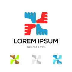 Windwill bird wing lowercase flat logo design template