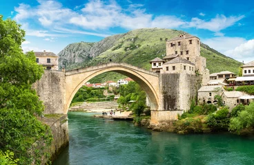 Crédence de cuisine en verre imprimé Stari Most Le vieux pont de Mostar