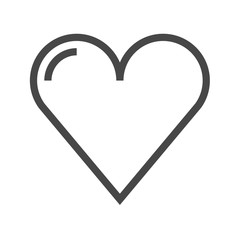 Heart Thin Line Vector Icon. Flat icon isolated on the white background. Editable EPS file. Vector illustration.