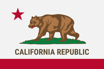 Flag of California American state. Vector illustration.