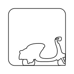 square silhouette button with contour classic scooter vector illustration