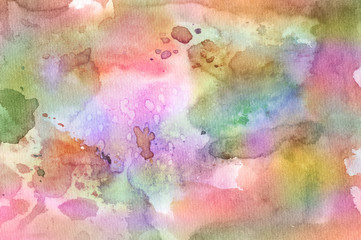 Obraz na płótnie Canvas Abstract colorful water color for background. Watercolor wet brush hand drawn paper texture background. Designed art background. Used watercolor elements.