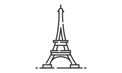 Eiffel Tower historic site, Eiffel Tower heritage site, Eiffel Tower icon vector