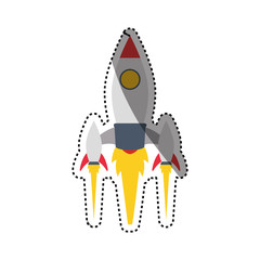 Spaceship rocket isolated icon vector illustration graphic design