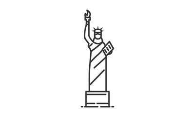 Statue of Liberty historic site, Statue of Liberty heritage site, Statue of Liberty icon vector