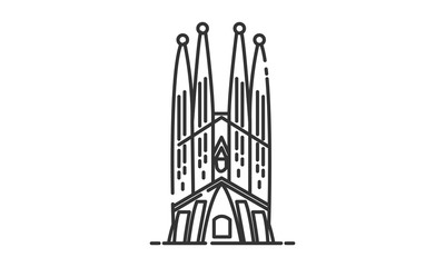 Sagrada Familia historic site, Sagrada Familia heritage site, Sagrada Familia icon vector