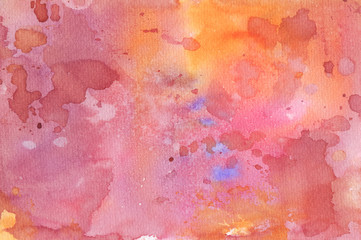 Abstract colorful water color for background. Watercolor blue green red orange purple yellow wet brush hand drawn paper texture background. Designed art background. Used watercolor elements.