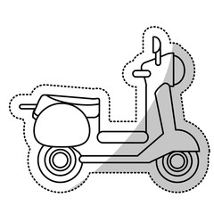 scooter transport wheels cut line vector illustration eps 10