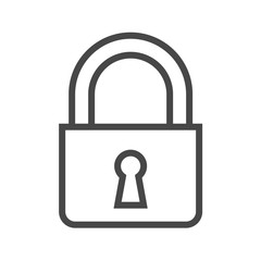 Padlock Thin Line Vector Icon. Flat icon isolated on the white background. Editable EPS file. Vector illustration.