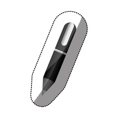 sticker color realistic pen icon flat vector illustration