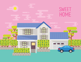 Obraz na płótnie Canvas Sweet home vector illustration graphics