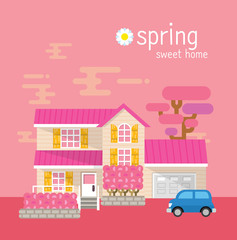 Sweet home vector illustration graphics
