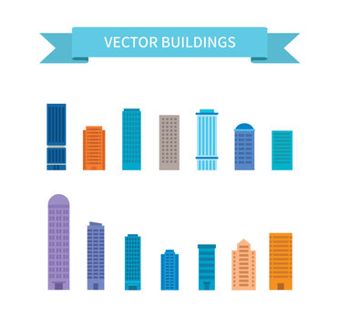 Flat modern building vector infographics